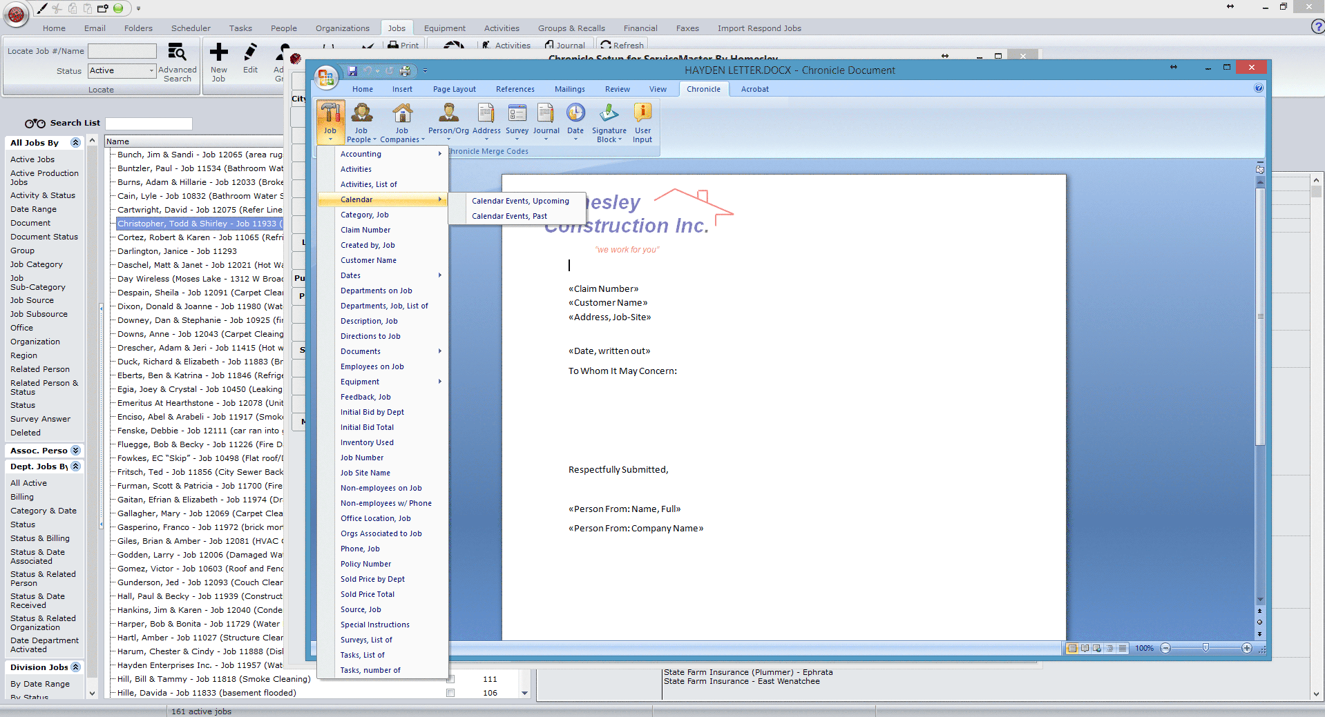 Custom Documents - Chronicle Job Management Software