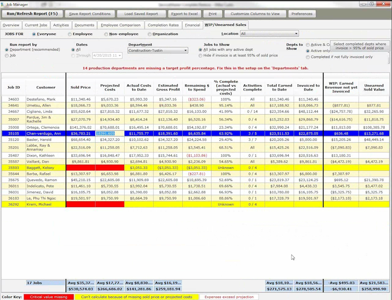Work in Progress - Chronicle Job Management Software